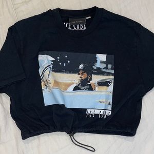 Rap Tee Crop Top Ice Cube, Sz Small, Adjustable Waist